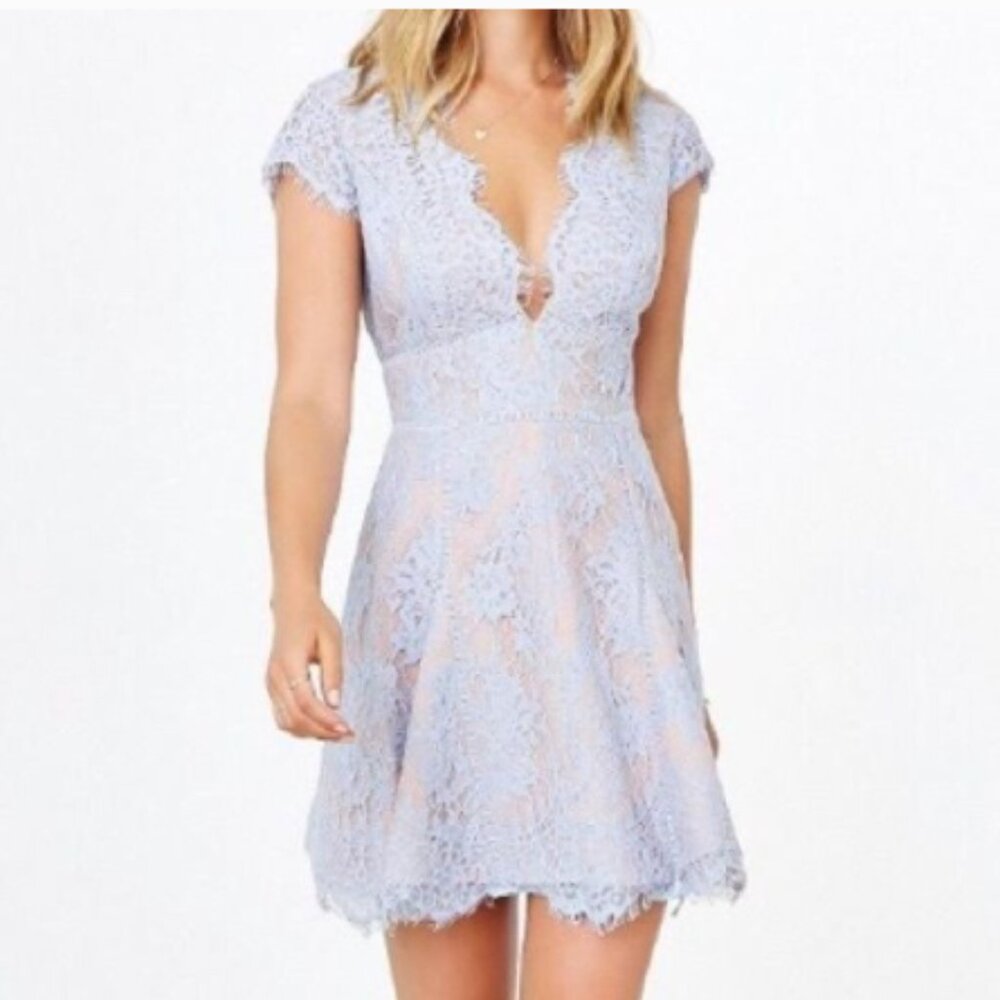 Stylestalker Blue Lace Dress size Medium